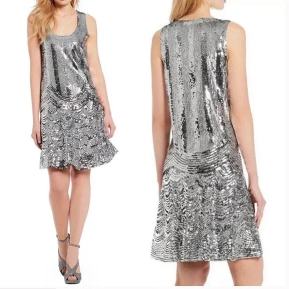 Michael Kors silver sequin party dress